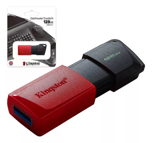 PEN DRIVE 3.2 DATATRAVELER EXODIA VERMELHO- 128GB - KINGSTON