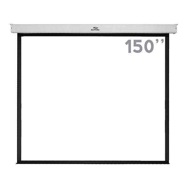 TELA DE PROJEÇÃO RETRÁTIL 150 POL 4:3 WIDE, MARCA SUMAY, MODELO SM- TRVS150, MEDIDAS 295X221CM - SUMAY