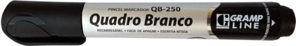 MARCADOR QUADRO BRANCO RECARREGÁVEL COM TINTA PRETO QB-250 CAIXA COM 12 UNIDADES - GRAMP LINE