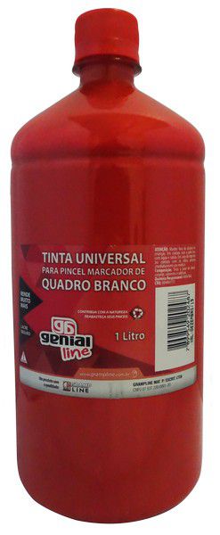 TINTA UNIVERSAL REABASTECEDOR PARA QUADRO BRANCO 1000ML GENIAL LINE - VERMELHO - GRAMP LINE