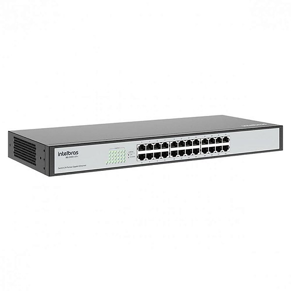 SWITCH GIGABIT - SG2400QR+ COM 24 PORTAS, BIVOLT, PRETO - INTELBRAS