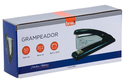 GRAMPEADOR DE METAL PARA 30FLS(266) BASE DE 20CM PRETO -BRW