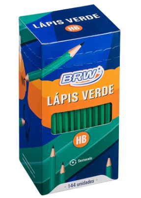 LÁPIS  HB VERDE DE RESINA PLÁSTICA SEXTAVADO CX /144UN - BRW