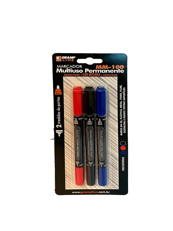 MARCADOR MULTIUSO PERMANENTE  MM-100 3 CORES - GRAMP LINE