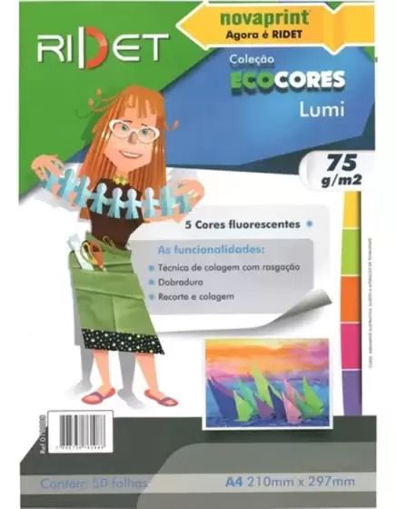 ECOCORES LUMI 5 CORES A4 21X29,7CM 50 FLS - RIDET