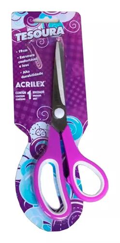TESOURA MULTIUSO 19CM ROXO - ACRILEX
