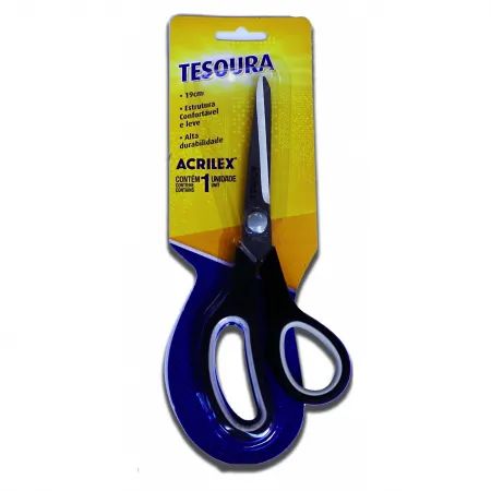 TESOURA MULTIUSO 19CM PRETO - ACRILEX