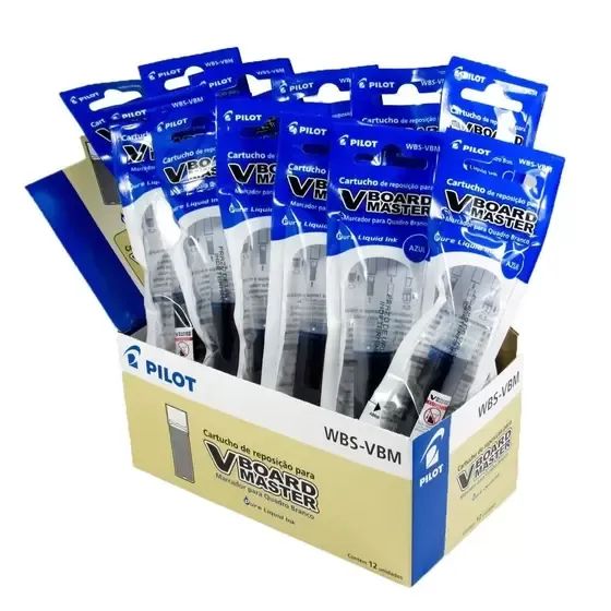CARTUCHO DE REP V BOARD MASTER WBS-VBM AZUL CX C/ 12UNID - PILOT