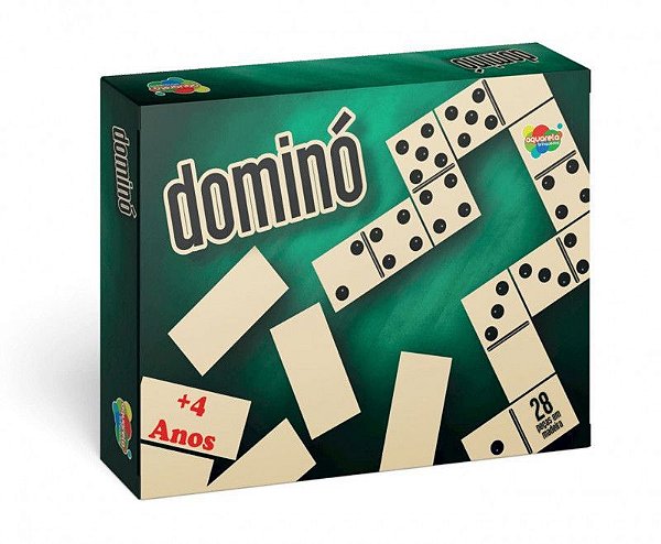 JODO DOMINÓ 28 PEÇAS EM MADEIRA REF.: 101 - AQUARELA BRINQUEDOS