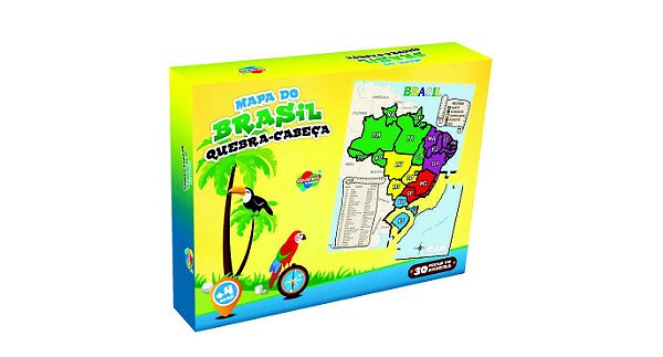 QUEBRA-CABEÇA MAPA DO BRASIL 30 PEÇAS REF.:133 - AQUARELA BRINQUEDOS