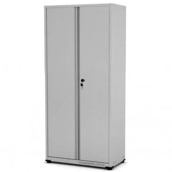 ARMÁRIO DE AÇO 2 PORTAS 4 PRATELEIRAS PA90 CHAPA 22 CINZA NOBRE, MEDIDAS 198X90X40