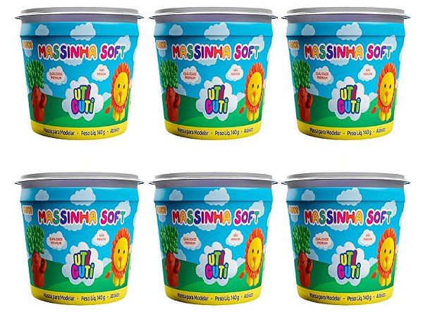MASSINHA SOFT UTIGUTI KIT 6UN 140G CORES SORTIDAS REF.:001000- UTI GUTI