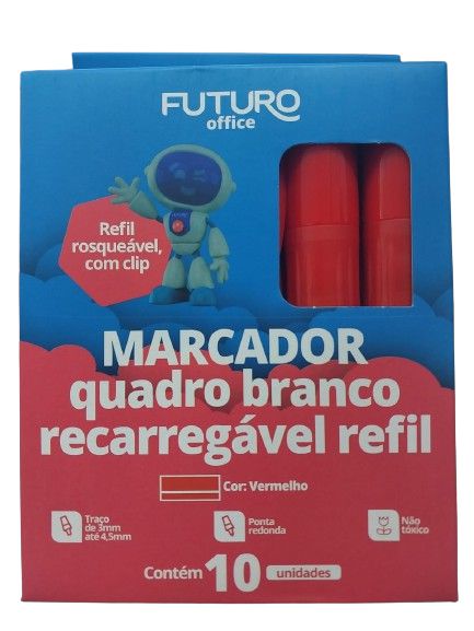 MARCADOR QUADRO BRANCO RECARREGÁVEL CX C/10UN REF.: FO272248 - FUTURO OFFICE