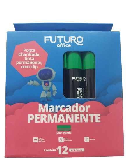 MARCADOR PERMANENTE VERDE CX C/12UN REF.: FO272221 - FUTURO OFFICE