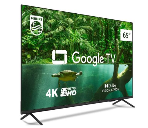 SMART TV PHILIPS 65" 4K UHD 65PUG7408, HDR10+, DOLBY VISION, DOLBY ATMOS, BIVOLT - PRETO