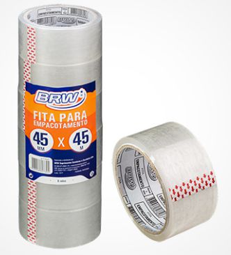 FITA ADESIVA TRANSPARENTE P/ EMPACOTAMENTO 45MMX45M FT4545 - BRW