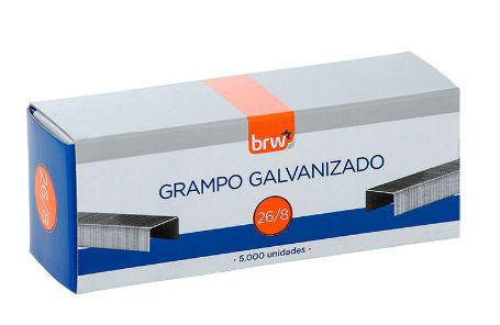 GRAMPO GALVANIZADO 26/8 5.000UN GR2608 - BRW