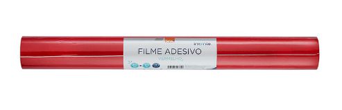PLÁSTICO ADESIVO SÓL. VERMELHO - 80MIC - 45CMX10M FA0106 - BRW
