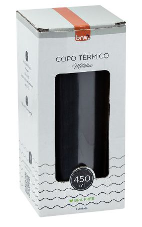 COPO METÁLICO TÉRMICO 450ML PRETO CP0960 - BRW