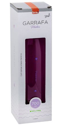 GARRAFA PLÁSTICA ESTAMPADA C/ TAMPA AL 700ML CORES S2 GA0220 - BRW