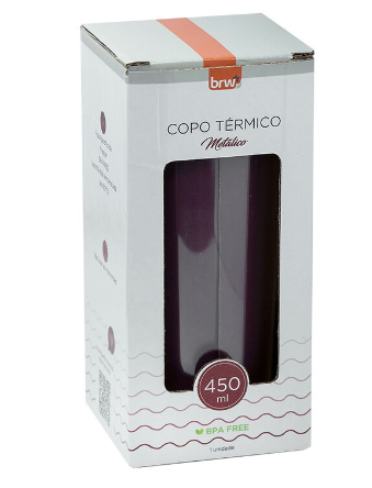 COPO METÁLICO TÉRMICO 450ML VERMELHO ESCURO CP0903 - BRW