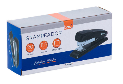 GRAMPEADOR DE METAL PARA 20FLS BASE DE 11.5CM PRETO REF.: GP1000 - BRW
