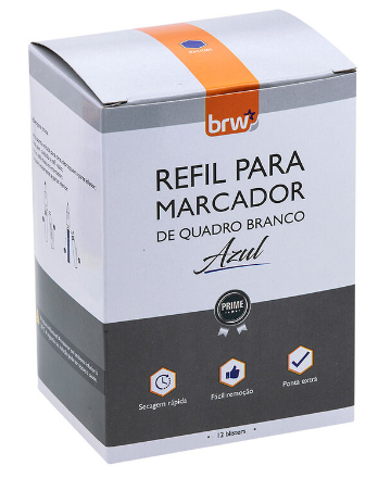 REFIL PARA MARC QUADRO BRANCO AZUL (5.5ML + PONTA) CAIXA C/12UN RM1001 - BRW