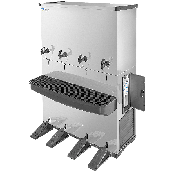 BEBEDOURO INDUSTRIAL AÇO INOX 200 LITROS 4 TORNEIRAS, MARCA CÂNOVAS, MODELO RESISTENT200, 220V