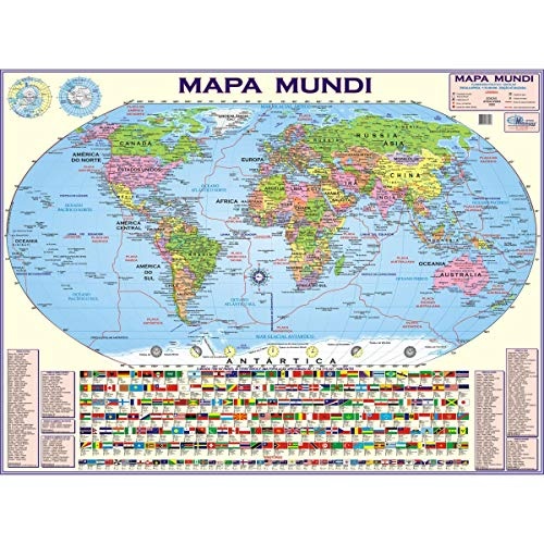 MAPA PERIÓDICO MUNDI PLANISFÉRIO POLITICO ESCOLAR REF.: 4001 - MULTIMAPAS