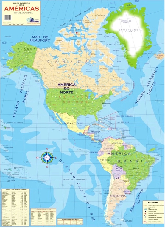 MAPA PERIODICO AMERICANO POLITICO LAMINADO REF.: 4072 - MULTIMAPAS