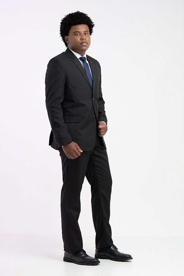 Terno Masculino Pataloo Oxford Slim Fit Preto Resistente