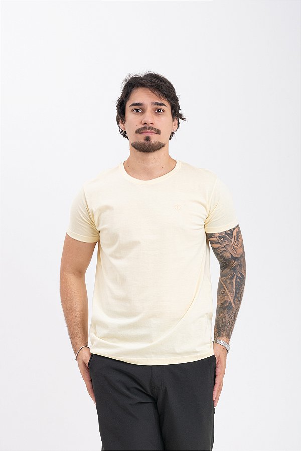 Camiseta Básica Masculina 100% Algodão Areia Essencial Pataloo