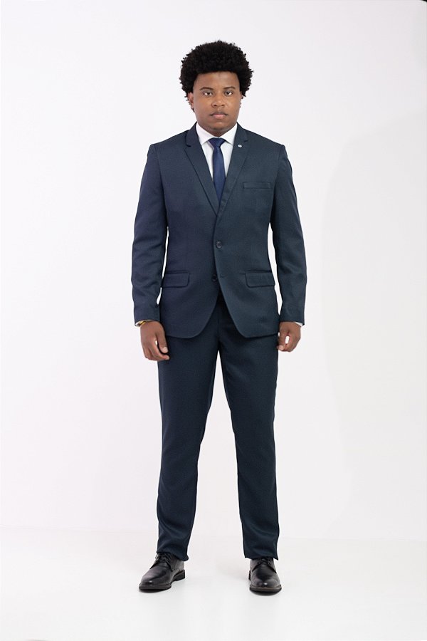 Terno Masculino Slim Fit Microfibra Preto Pataloo Leve