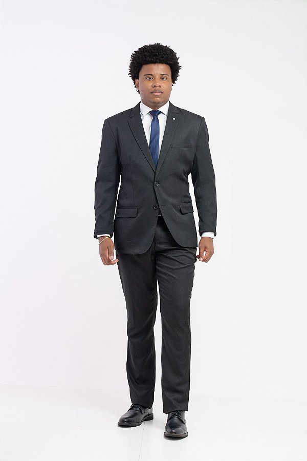 Terno Masculino Microfibra Slim Preto Leve PATALOO