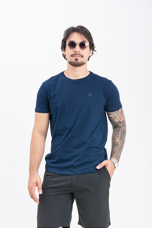 Camiseta Masculina Pataloo Algodão Básica Azul Marinho