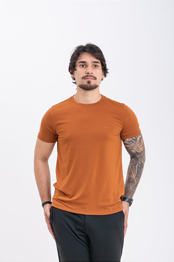 Camiseta Tech Masculina Caramelo Moderna Slim Fit Pataloo