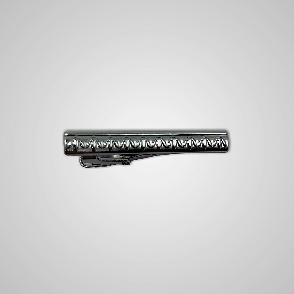 Prendedor de Gravata Lotus Prateado Texturizado Pataloo