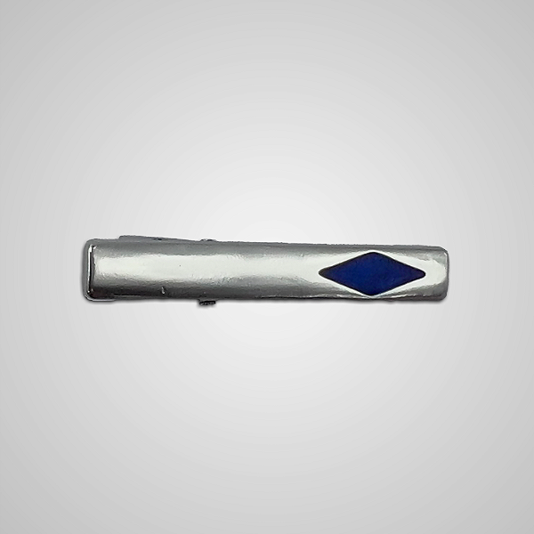 Prendedor de Gravata Ace Prata com Detalhe Azul Pataloo