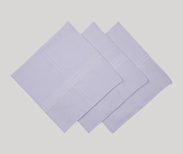 Kit 3 Lenços de Bolso Masculino Presidente 100% Algodão Branco
