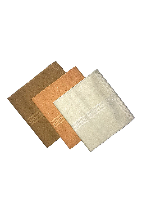 Kit Lenço Presidente Caqui Laranja e Amarelo 3 Unidades PATALOO