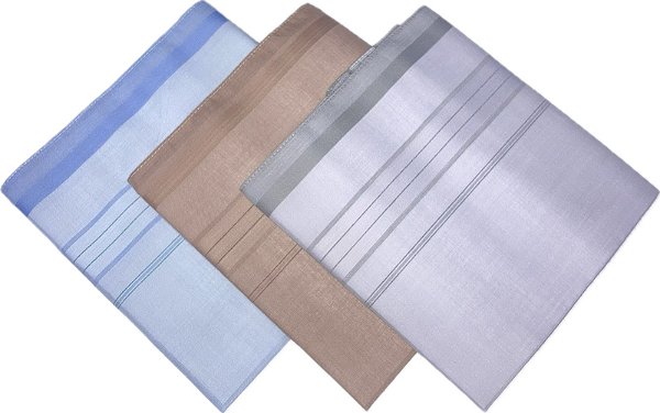 Kit 3 Lenços de Bolso Masculino Presidente Azul, Salmão e Lilás Liso