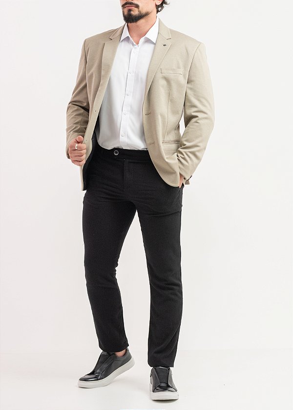 Blazer Masculino Docthos Tech Areia Poliviscose com Elastano Corte Italiano