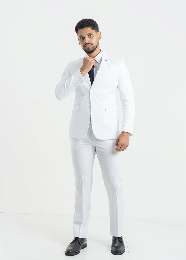 Terno Masculino Microfibra Slim Branco PATALOO