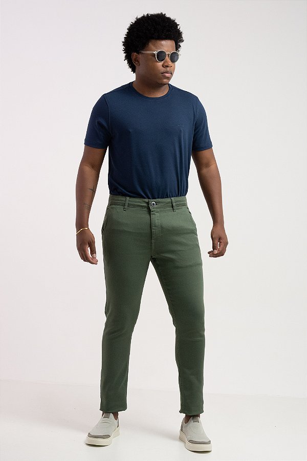 Calça Alfaiataria Masculina Verde Home Office Fosca com Elastano Confort Pataloo