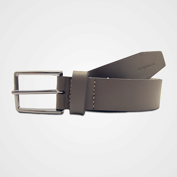 Cinto Social Couro Legítimo Marrom Fosco 30mm Fivela Grafite Escovado Pataloo