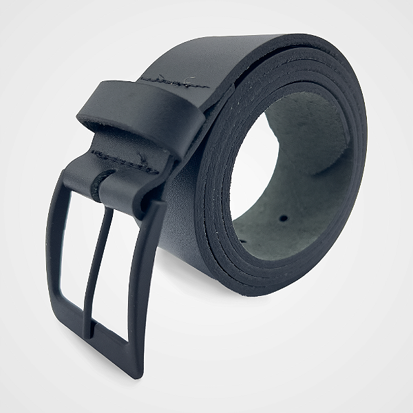 Cinto Casual Couro Legítimo Preto 40mm Fivela Preta Fosca Pataloo