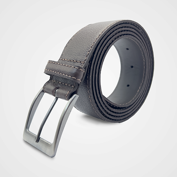 Cinto Rústico Couro Legítimo Grosso Marrom Café Liso 40mm Pataloo