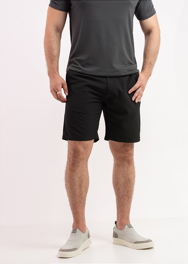 Bermuda Alfaiataria Masculina Tech Neoprene Preta Pataloo