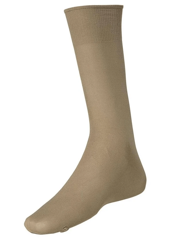 Par de Meias Social Masculina Meianyl Cano Longo Microfibra Bege