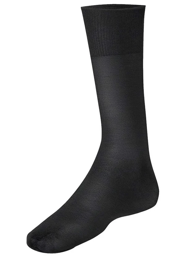 Par de Meias Social Masculina Meianyl Cano Longo Microfibra Preta